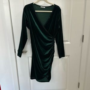 Green velvet dress
